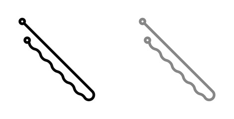 Bobby pin icons vector graphics collection on white background