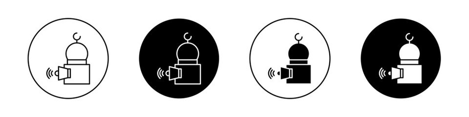 Adzan icons vector graphics collection on white background