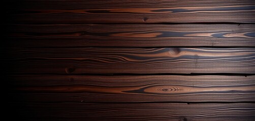 Fototapeta premium Dark, wide bamboo planks with deep wood grain texture on black background , black wood background, vertical