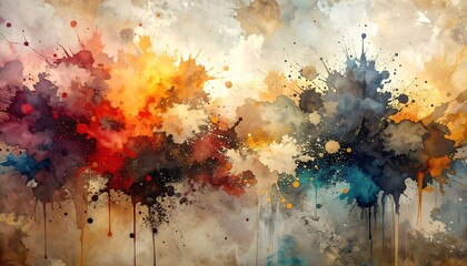Fototapeta premium Abstract watercolor splatter artwork