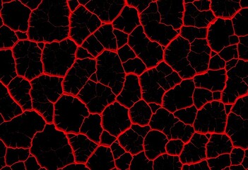 Abstract red crackle pattern on black background, lines, backdrop