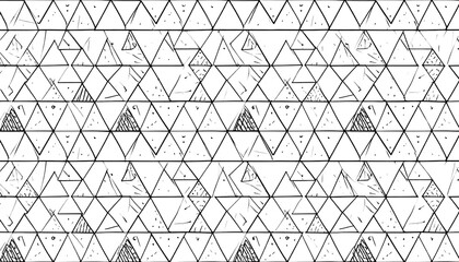 Abstract geometric pattern of interlocking triangles and small shapes