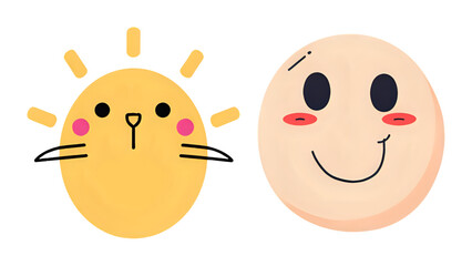 Happy Easter egg with a funny smiley face cartoon illustration