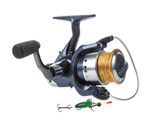 Fishing reel icon isolated on a white background.