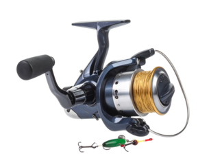 Fishing reel icon isolated on a white background.