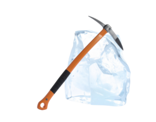 Ice pick ax icon isolated on a white background.