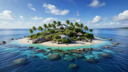 Tropische Dinosaurierinsel - Landschaft Wallpaper - Natur Hintergrundbild