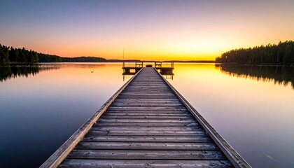 Fototapeta premium Serene sunrise over a tranquil lake (1)