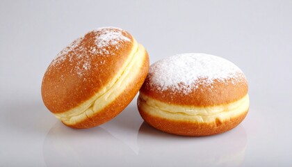 Delicious Homemade Fresh Donut. Over Grey Background.