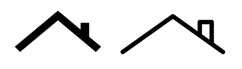 Roof Icons in Simple Design Isolated on White Background