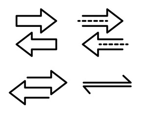 Arrow Icons Set in Flat Design Isolated on White Background