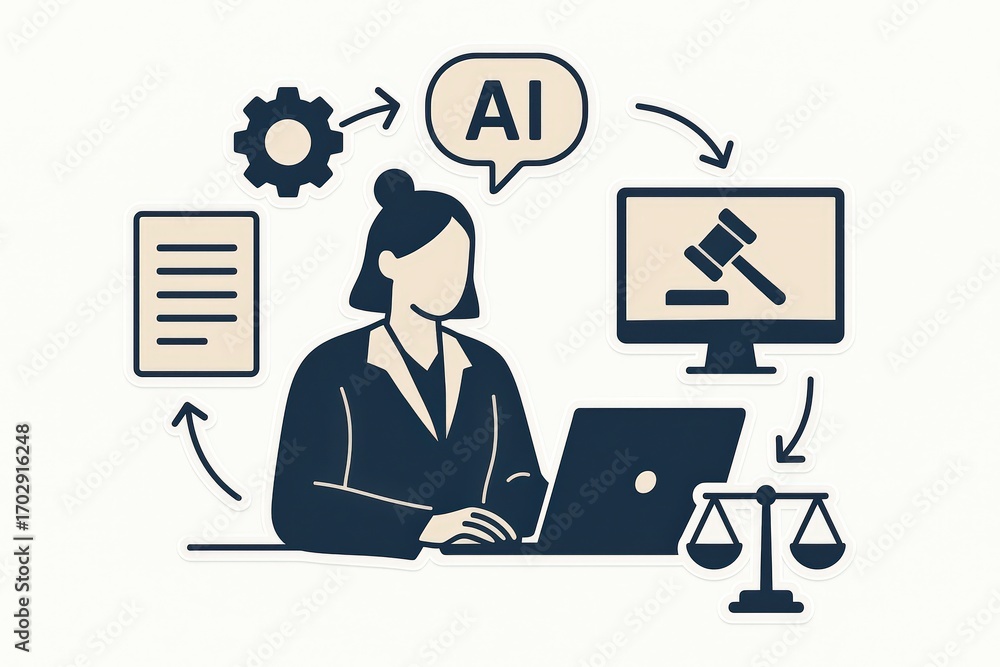 Leinwandbilder innovative legal professional utilizing ai technology for streamlined workflows and efficient legal 