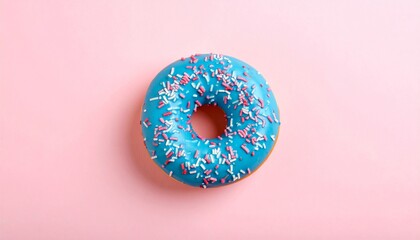 Surprised Donut On Color Background.