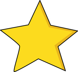 Cute yellow star decoration perfect for christmas holiday celebration and festive seasonal design element on transparency background