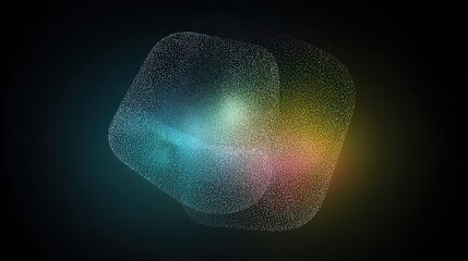 conceptual. Abstract data visualization as a colorful particle cloud, representing modern tech concepts. product launch decks.