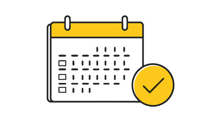 Calendar with checkmark signifies successful scheduling and task completion, perfect for planning.