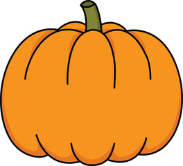 Thanksgiving pumpkin with orange skin and green stem perfect for autumn harvest and festive seasonal decoration during thanksgiving celebration