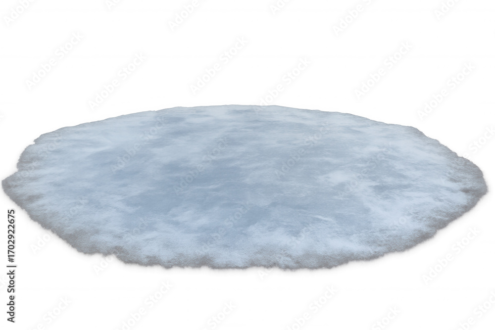 Poster realistic 3d rendering of a frozen puddle covered with a layer of snow, isolated on a transparent ba