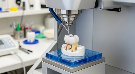 Dental Milling Machine Working on Tooth Model technology