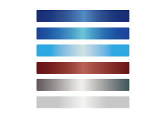 A set of horizontal banners with metallic gradients
