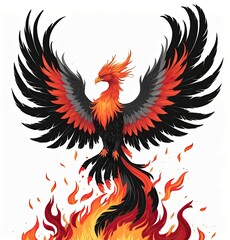 Fototapeta premium A phoenix rising from flames