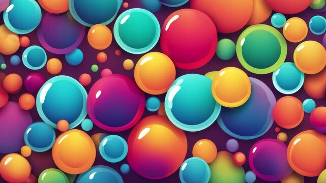A pack of 10 animated loop backgrounds filled with glossy soap-bubble circles. From fresh greens and ocean blues to rich orange, chocolate brown and playful multicolor mixes, each background pops with