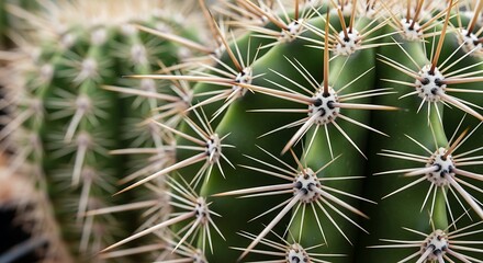 Closeup of a Cactus with Long Spines.