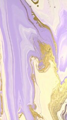 Naklejka premium Modern Abstract Art with Gold Veins and Pastel Purple Swirls for Stylish Wall Decor