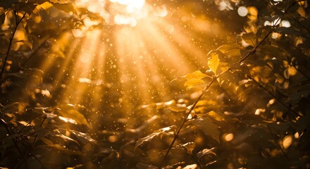 Naklejka premium Abstract Golden Autumn Leaf Swirls - Nature's Art