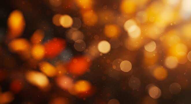 Abstract Autumn Leaves Background with Bokeh Effect