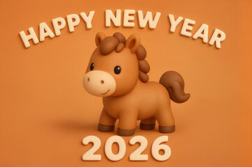 2026年_年賀状_素材_横_3D_馬_01