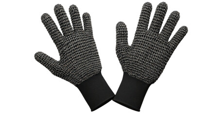 Pair of cut resistant gloves isolated on transparent background for kitchen safety and food preparation