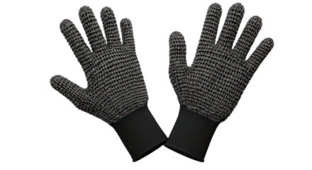 Pair of cut resistant gloves isolated on transparent background for kitchen safety and food preparation