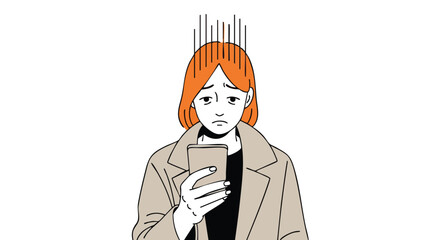 Worried woman receiving bad news on her smartphone, conveying stress and anxiety