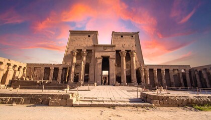 Fototapeta premium Ancient temple at sunset