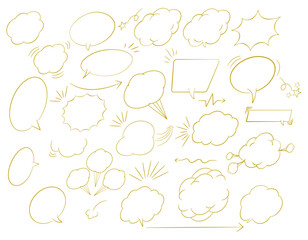 Obraz premium ポップでかわいいアメコミの吹き出しセット 線・黄