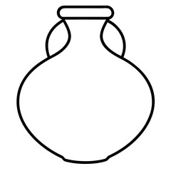Classic ancient amphora vase outline simple graphic silhouette