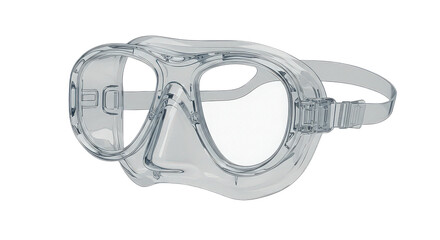 Clear diving mask isolated on transparent background, perfect for underwater exploration and swimming