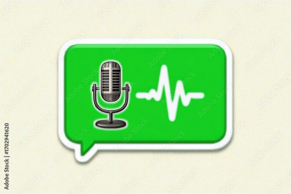 Aufkleber dynamic audio visualization portraying a vintage microphone combined with sound wave graphics to rep