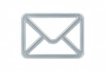 Glass mail envelope icon on transparent background symbolizing online communication, messaging, and digital correspondence