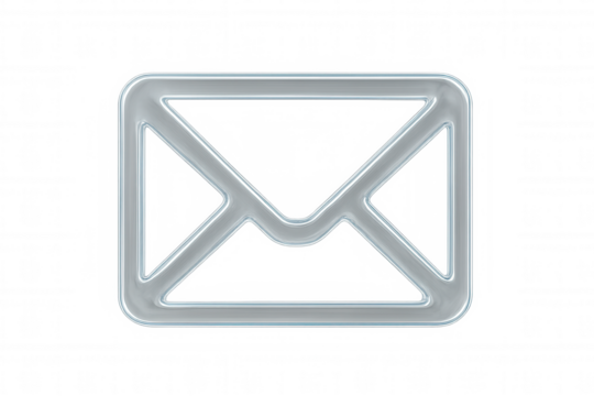 Glass mail envelope icon on transparent background symbolizing online communication, messaging, and digital correspondence - Powered by Adobe