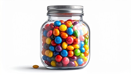 Glass Jar Filled with Colorful Candy