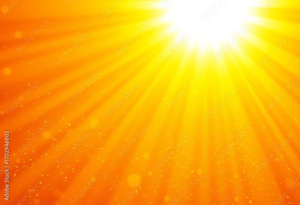 Wall mural abstract background of yellow sun rays and scattered dots, creating a vibrant and energetic feel, di