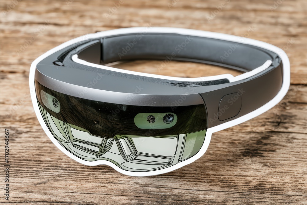 Poster cutting-edge augmented reality headset designed for immersive experiences and advanced technology ex