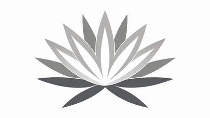 Grayscale Vector Silversword Flower Hawaiian Floral Design