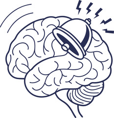 Obraz premium Ringing alarm bell in the brain