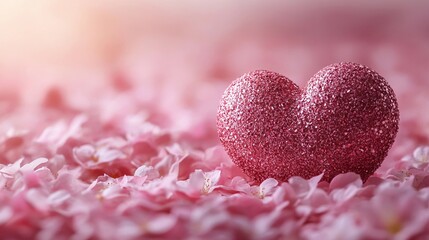 Obraz premium Soft pink heart on blurred background perfect for valentines wedding or romantic design