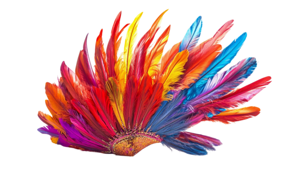 Colorful festive carnival headpiece showcasing vibrant celebration and cultural fashion isolated on transparent background PNG
