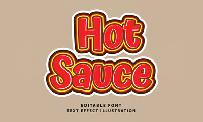 hot sauce text with effect illustration