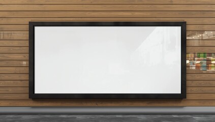 Fototapeta premium Mock up blank billboard on panel at showroom in airport